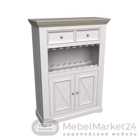 Тумба-бар 202 Форест массив сосны (белый воск/антрацит)