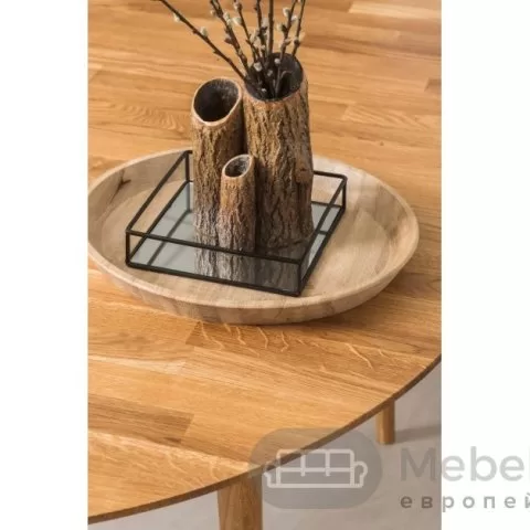 Стол обеденный круглый СКАНДИ 3 из массива дуба