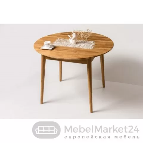 Стол обеденный круглый СКАНДИ 3 из массива дуба