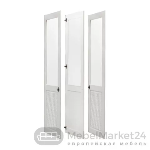 Комплект дверей к стеллажу Рауна 30 из массива сосны (белый воск)