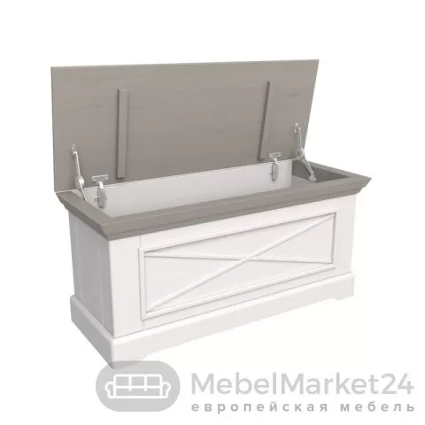 Сундук Форест массив сосны (белый воск/антрацит)