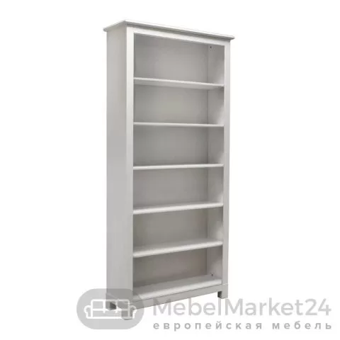 Стеллаж для книг Рауна 20 из массива сосны (белый воск)