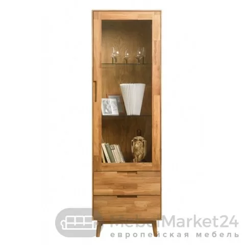 Шкаф с витриной СКАНДИ 1 из массива дуба