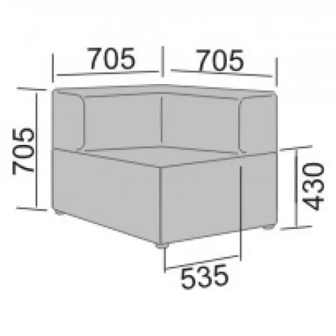 Диван офисный Осака У