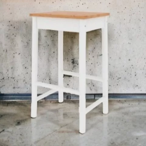 Стол барный Оскар 75 массив сосны (белый воск/антик)