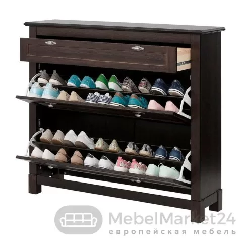 Тумба 21 Рауна для обуви из массива сосны (колониал)