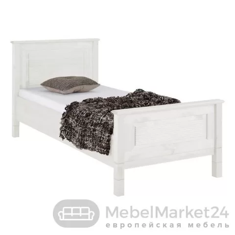 Кровать 90 Рауна из массива сосны (белый воск)