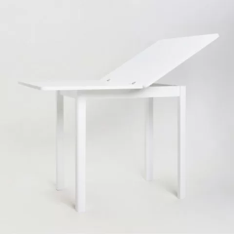 Стол обеденный раскладной массив дуба/МДФ Вильфор (белый/P 43)