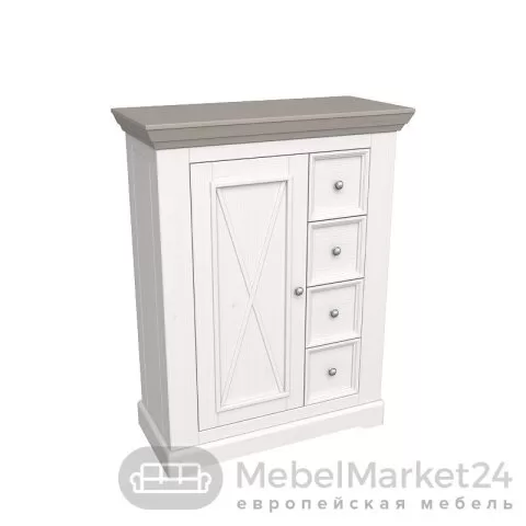 Тумба 104 Форест массив сосны (белый воск/антрацит)