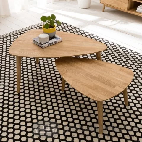 Стол журнальный СКАНДИ 738х700 из массива дуба