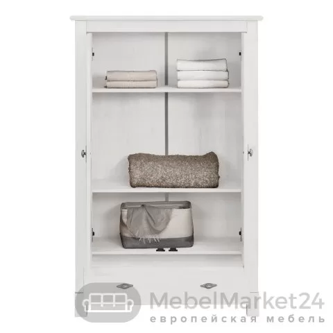 Шкаф 21 Рауна из массива сосны (белый воск)