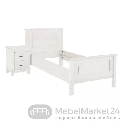 Кровать 90 Рауна из массива сосны (белый воск)