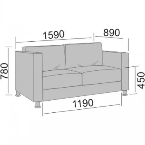 Диван офисный Бристоль-2
