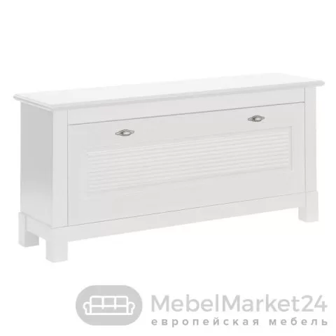 Тумба 01 Рауна для обуви из массива сосны (белый воск)