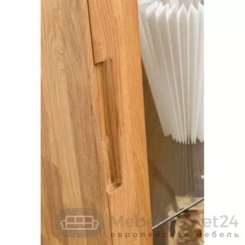 Шкаф с витриной СКАНДИ 1 из массива дуба