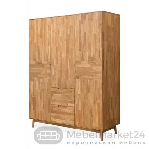 Шкаф 3-дверный СКАНДИ из массива дуба