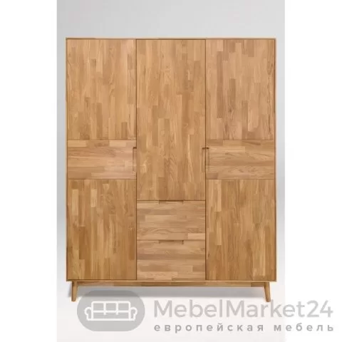 Шкаф 3-дверный СКАНДИ из массива дуба
