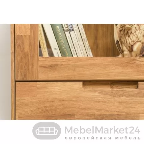 Шкаф с витриной СКАНДИ 1 из массива дуба