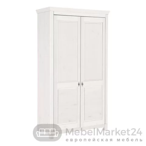 Шкаф для одежды 20 Рауна из массива сосны (белый воск)