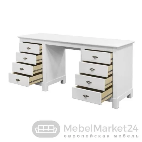 Стол письменный 08 Рауна массив сосны (белый воск)