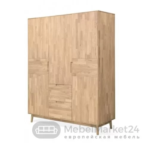 Шкаф 3-дверный СКАНДИ из массива дуба