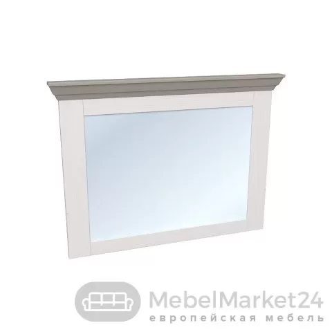 Зеркало навесное в раме 108 Форест массив сосны (белый воск/антрацит)