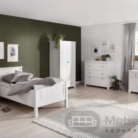 Тумба прикроватная 01 Рауна из массива сосны (белый воск)