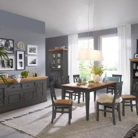 Стул Форест массив сосны (белый воск/серый)