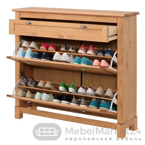 Тумба 21 Рауна для обуви из массива сосны (бейц масло)