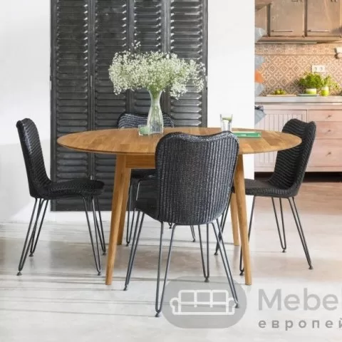 Стол обеденный круглый СКАНДИ 3 из массива дуба