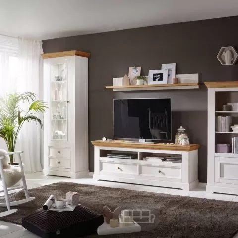 Тумба ТВ 201 Форест массив сосны (белый воск/бейц-масло)