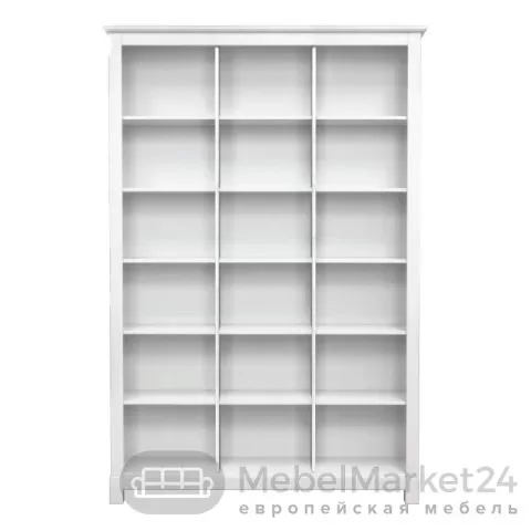 Стеллаж для книг Рауна 30 из массива сосны (белый воск)