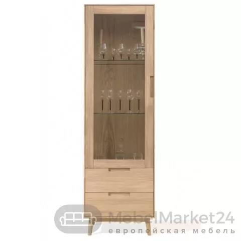 Шкаф с витриной СКАНДИ 1 из массива дуба