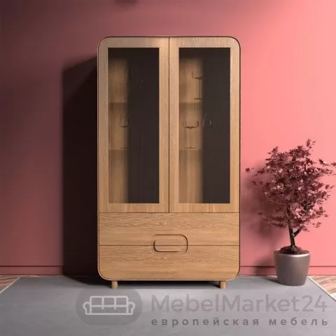 Шкаф-витрина из массива дуба DEO 2