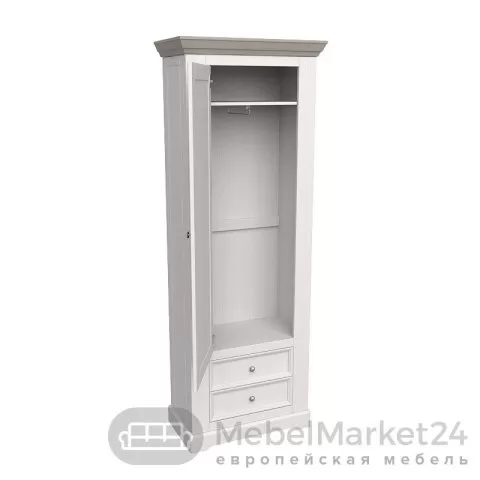 Шкаф для одежды 12 Форест массив сосны (белый воск/антрацит)