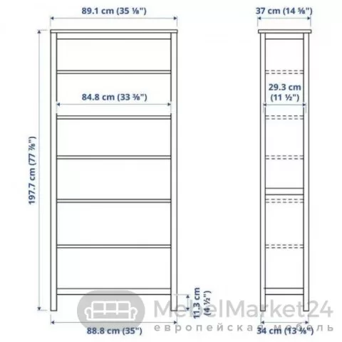Стеллаж 00 Кантри массив сосны (HEMNES)
