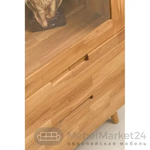 Шкаф с витриной СКАНДИ 1 из массива дуба