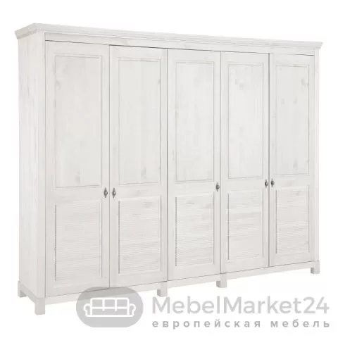 Шкаф для одежды 50 Рауна из массива сосны (белый воск)