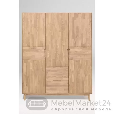 Шкаф 3-дверный СКАНДИ из массива дуба