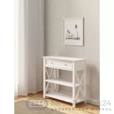 Консоль Форест (тумба01) массив сосны (белый воск/антрацит)