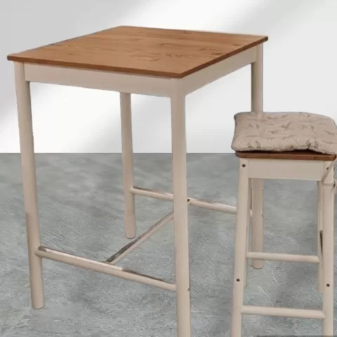 Стол барный Оскар 75 массив сосны (белый воск/антик)