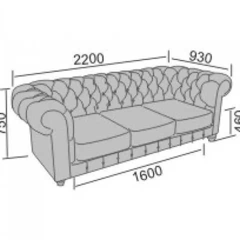 Диван офисный Честер 3