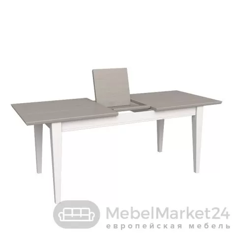 Стол раздвижной 160 Форест массив сосны (белый воск/антрацит) 