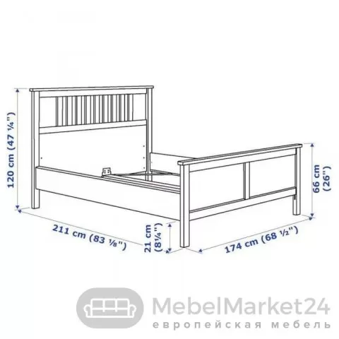 Кровать 160 Кантри массив сосны (HEMNES)