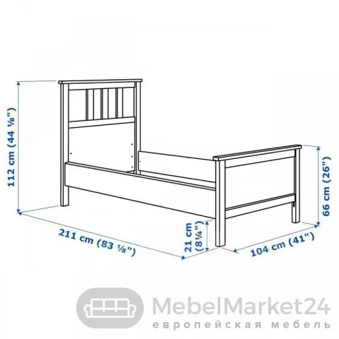 Кровать 90 Кантри массив сосны (HEMNES)