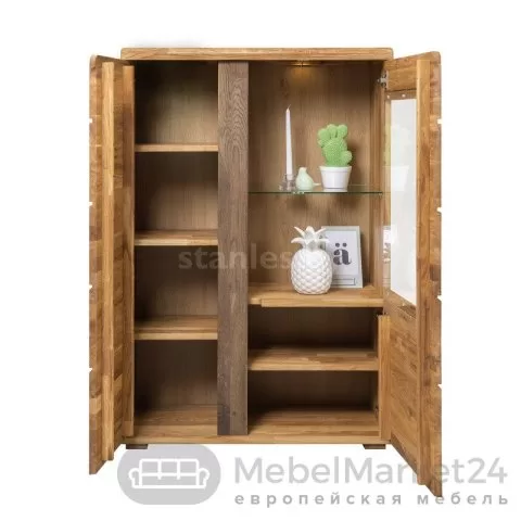 Шкаф с витриной LOGAN 1 из массива дуба
