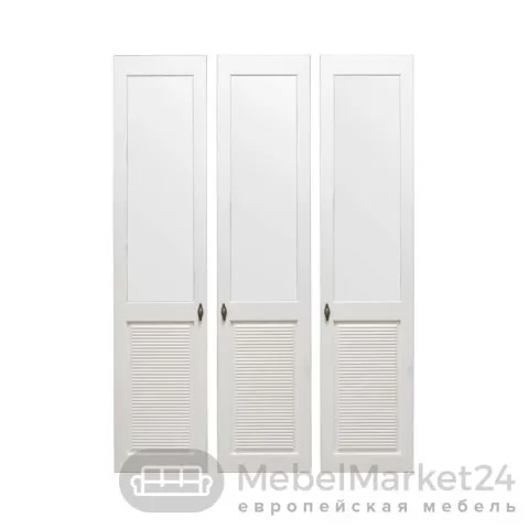 Комплект дверей к стеллажу Рауна 30 из массива сосны (белый воск)