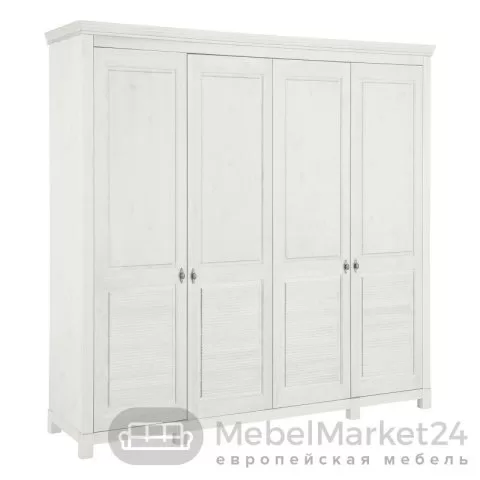 Шкаф для одежды 40 Рауна из массива сосны (белый воск)