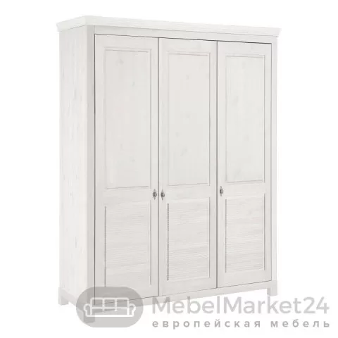 Шкаф для одежды 30 Рауна из массива сосны (белый воск)