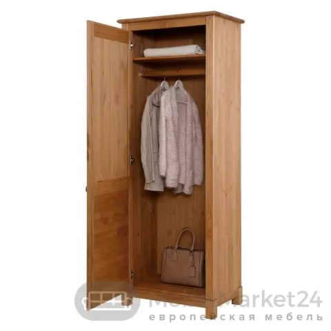 Шкаф для одежды 100 Рауна из массива сосны (бейц масло)